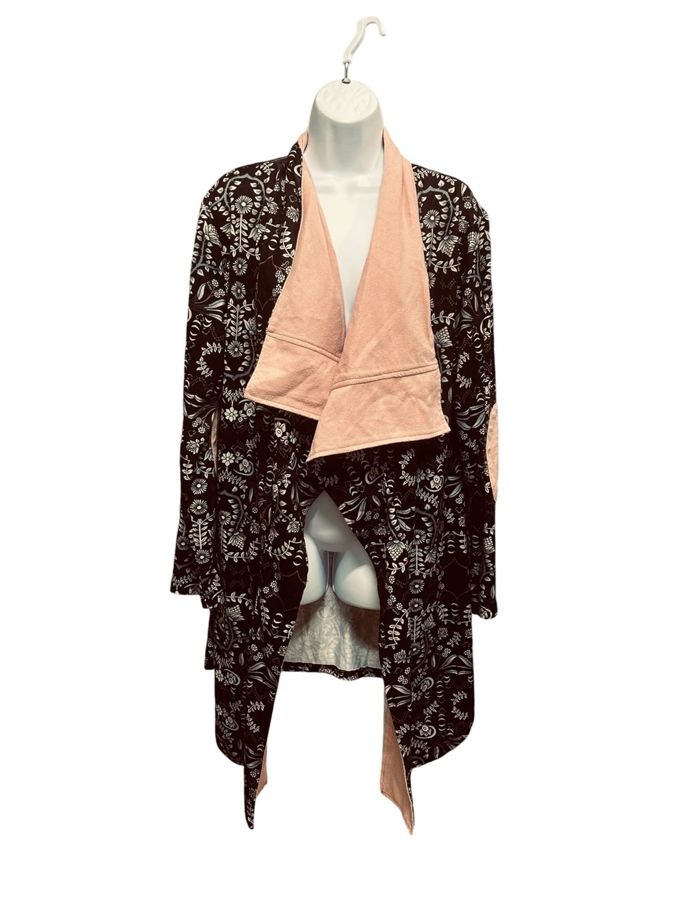 Reborn Cocoon Cardigan Coat 1X Pink Black Print